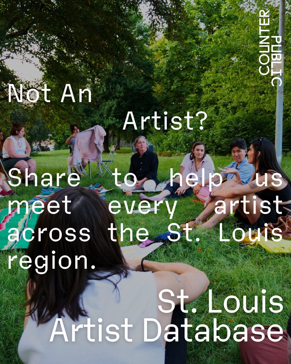 Counterpublic26's tweet photo. Calling All Artists: Let’s Build a St. Louis Artist Database!

Submit your information to the first St. Louis Artist Database. This crowd-sourced data is a vital part of our efforts to connect with every artist in the region.

https://t.co/zyQfVjEyk3 https://t.co/opiONszZr5