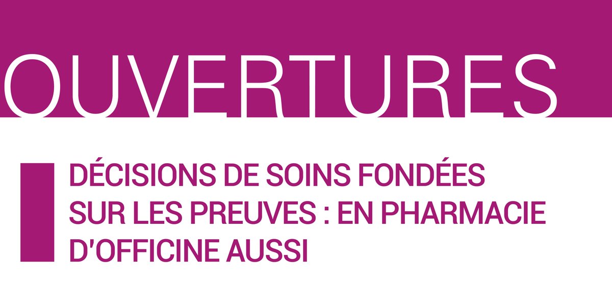 Décisions de soins fondées sur les preuves : en pharmacie d'officine aussi.

➡ prescrire.org/fr/3/31/69278/…