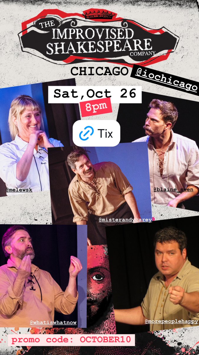 Saturday! 8pm. <a href="/iochicago/">The iO Theater</a> 
ci.ovationtix.com/36725/producti…