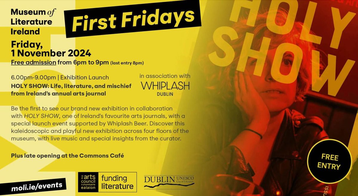 Holy Show :: print & production co. (@holyshow_ie) on Twitter photo You are heartily and verily invited to the launch of HOLY SHOW's exhibition.
Friday 1st November <a href="/MoLI_Museum/">MoLI – Museum of Literature Ireland</a> , 6–9pm
Find out more here: moli.ie/exhibitions/ho…
And free booking here: moli.ie/events/first-f… You are heartily and verily invited to the launch of HOLY SHOW's exhibition.
Friday 1st November <a href="/MoLI_Museum/">MoLI – Museum of Literature Ireland</a> , 6–9pm
Find out more here: moli.ie/exhibitions/ho…
And free booking here: moli.ie/events/first-f…