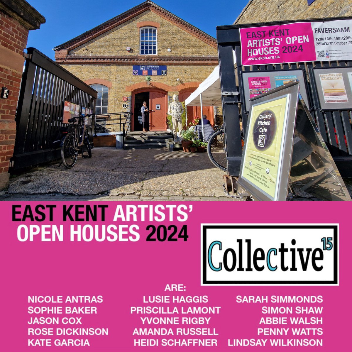 Final/3rd #Weekend of East Kent Artists Open House <a href="/ArtistsOpenHous/">Artists'Open Houses</a> in the region and our Lower Gallery (Venue no.2) #EKAOH #Faversham Trail (only Sat 26th Sun 27th Oct left) = many studio-holder artists aka 'Collective-15' downstairs. website ekoh.org.uk #OpenStudios