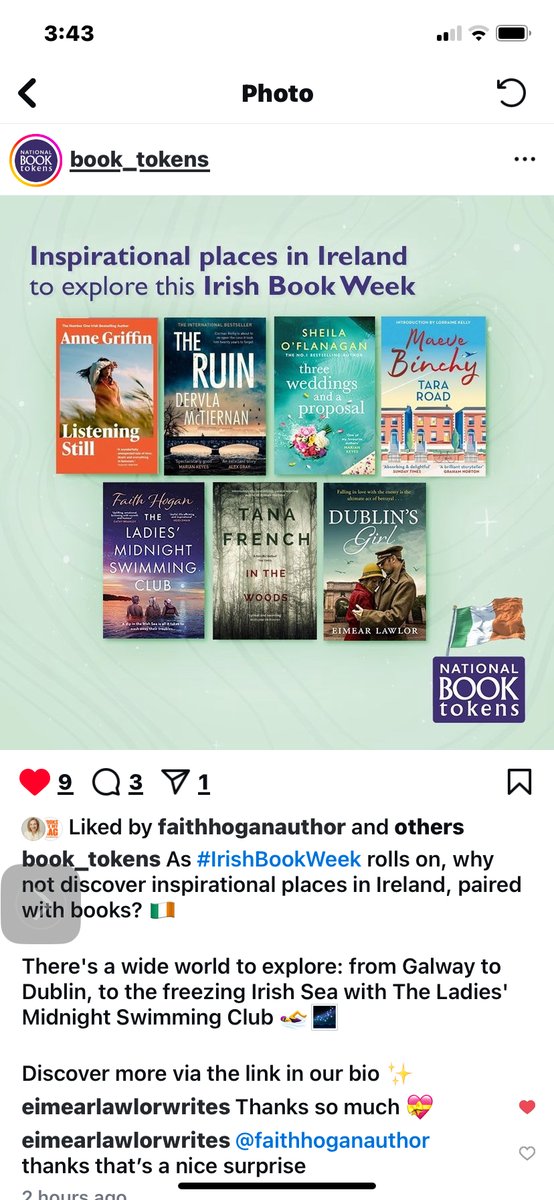 Eimear Lawlor (@eimearlawlor58) on Twitter photo Thank you <a href="/book_tokens/">National Book Tokens</a> for including Dublin’s Girl in your list of inspirational reads for National Irish Reading Week! Delighted to be part of this celebration of Irish storytelling. 📚🇮🇪 #IrishReadingWeek #DublinsGirl'📷 Thank you <a href="/book_tokens/">National Book Tokens</a> for including Dublin’s Girl in your list of inspirational reads for National Irish Reading Week! Delighted to be part of this celebration of Irish storytelling. 📚🇮🇪 #IrishReadingWeek #DublinsGirl'📷