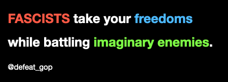 Please start talking about the #IMAGINARYENEMY fascists use to take our FREEDOMS.

<a href="/ProjectLincoln/">The Lincoln Project</a> <a href="/TheDemocrats/">Democrats</a> <a href="/VP/">Vice President JD Vance</a> <a href="/JoeNBC/">JoeNBC</a> <a href="/morningmika/">Mika Brzezinski</a> <a href="/Morning_Joe/">Morning Joe</a>