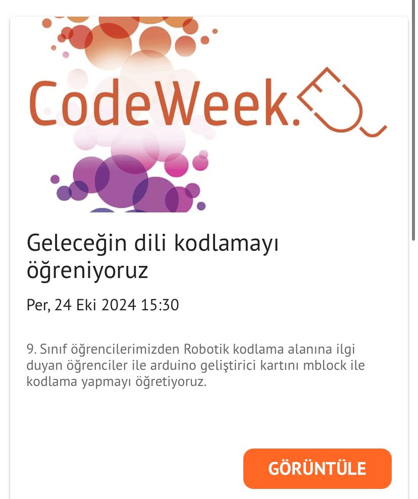 NusaybinNANAL's tweet image. CodeWeek kapsamında okulumuz tasarım beceri atölyesinde Mblock ile Arduino kodlama etkinliği planlayıp, robotik kodlama alanına ilgi duyan bir grup öğrencimizle etkinliğimizi tamamladık. #codeweek
@nusaybin_mem
@umitcetin47100
@mardinilmem
@mardinarge