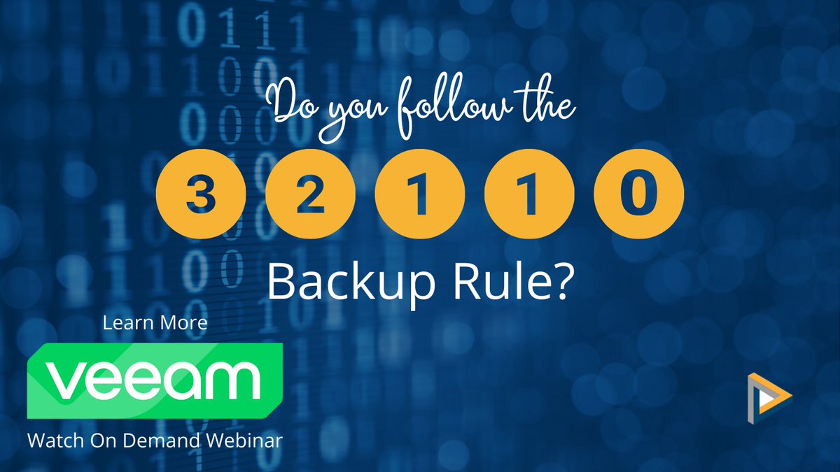 edsi_technology's tweet photo. The @veeam 3-2-1-1-0 rule: 3 copies, 2 media types, 1 off-site, 1 immutable, 0 errors. Learn more from Jeff, our CTO, on how to secure your backup strategy.  Watch now https://t.co/XSXwHE7kR2 #DataBackup #VeeamResilience https://t.co/B62Urw092p