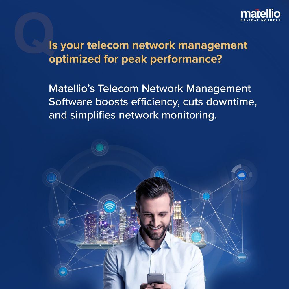 Matellio_Inc's tweet image. Optimize your telecom operations with Telecom Network Management Software by Matellio! Improve efficiency and reduce downtime.

Learn more: buff.ly/3UkoiGW 

#businesstransformation #streamlineoperations #softwaredevelopment #seamlessintegration #networkcapability