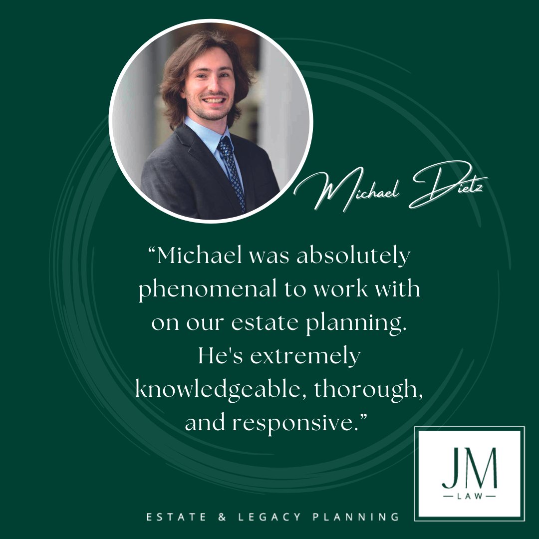 JMLawPLLC's tweet photo. Michael is essential to our system of continuous education and improvements. Read more reviews of JM LAW, PLLC, at https://t.co/5nRbuXIprp.

#EstatePlanning #LegacyPlanning #EstateLaw #5Star #EstatePlanningAwareness https://t.co/PAWO2G9XNA