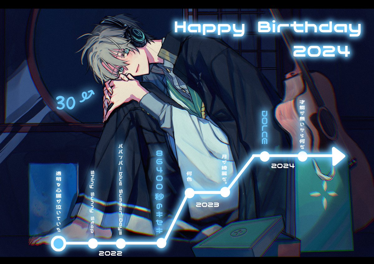 甲斐田晴誕生日2024 #描いた晴 30歳 大好きな音楽に囲まれた一年になり