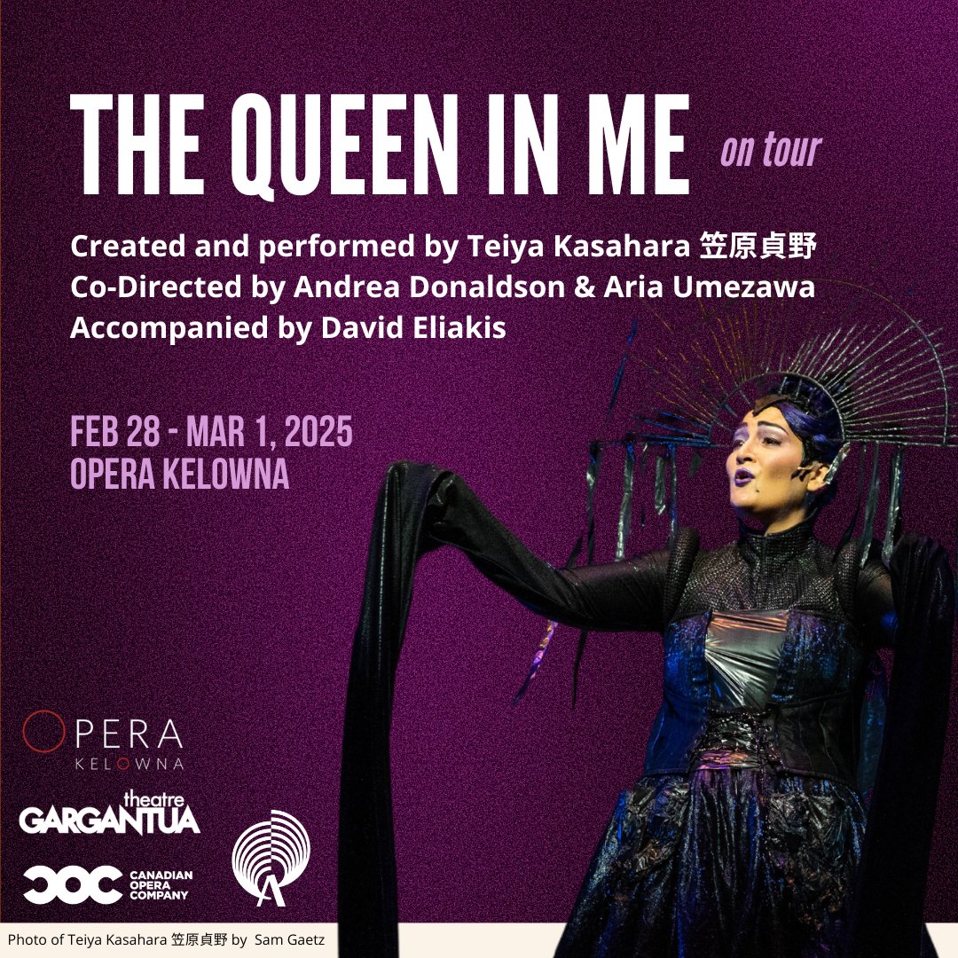 Nightwood Theatre (@nightwoodtheat) on Twitter photo Congratulations to THE QUEEN IN ME for making its way to Kelowna with <a href="/operakelowna/">Opera Kelowna</a> ! Tickets go on sale today!
We are so excited to witness the success of this funny, fierce show created and performed by the unstoppable <a href="/teiyakasahara/">Teiya Kasahara ē¬ å č²é</a> !
For more info: operakelowna.com/production/ari⦠Congratulations to THE QUEEN IN ME for making its way to Kelowna with <a href="/operakelowna/">Opera Kelowna</a> ! Tickets go on sale today!
We are so excited to witness the success of this funny, fierce show created and performed by the unstoppable <a href="/teiyakasahara/">Teiya Kasahara ē¬ å č²é</a> !
For more info: operakelowna.com/production/ariā¦