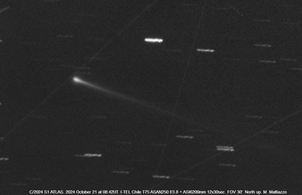 We're now under 48hrs from Kreutz-group sungrazing comet C/2024 S1 (ATLAS) entering the <a href="/MissionSoho/">SOHO_Mission</a> SOHO/LASCO C3 field of view. It's gonna be interesting to see how this one plays out... [short thread coming up]

[📸 M.Mattiazzo, Oct 21 2024]