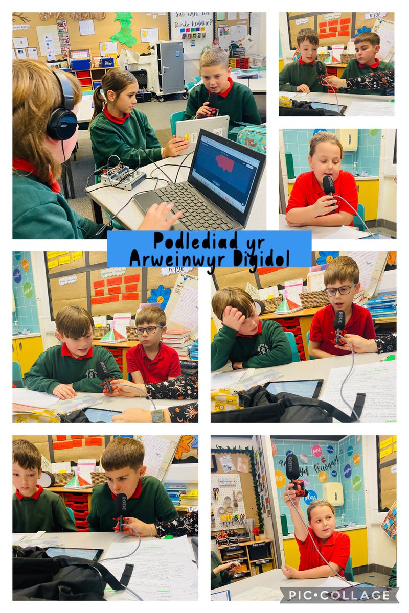 Buodd ein Arweinwyr Digidol yn brysur heddiw yn cynllunio, paratoi a recordio ein podlediad cyntaf. Dydyn ni methu aros i wrando arni yfory 🎤 Our digital leaders were very busy today planning and recording out very first podcast. We can’t wait to hear it tomorrow @EAS_Digital