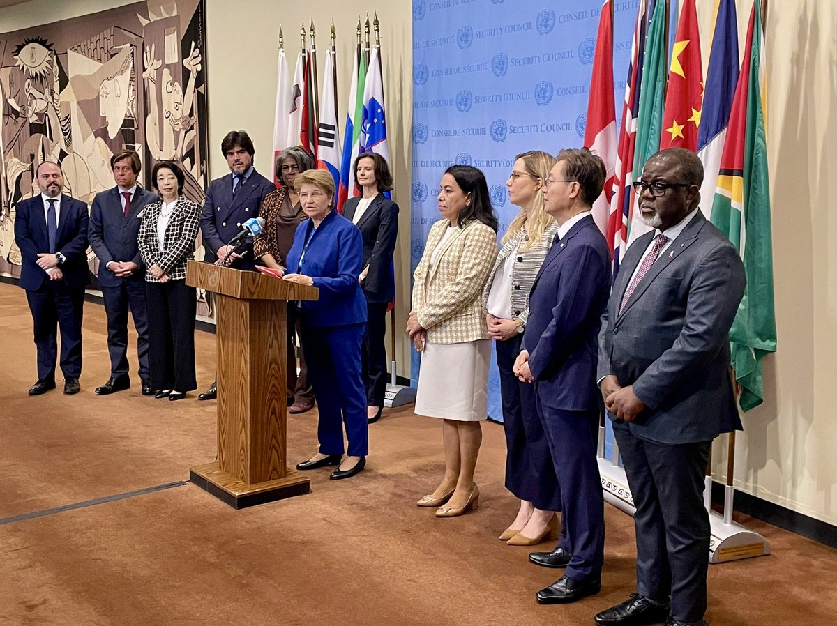 SwitzerlandUN (@swiss_un) on Twitter photo Joint Press Statement by #UNSC members ahead of Annual #WomenPeaceSecurity Debate, read by🇨🇭President <a href="/Violapamherd/">Viola Amherd</a>.
UNSC members:
➡️Called for ambitious targets for women’s participation at all levels
➡️Stressed urgent need to move forward
📜tinyurl.com/jsjfzr6w Joint Press Statement by #UNSC members ahead of Annual #WomenPeaceSecurity Debate, read by🇨🇭President <a href="/Violapamherd/">Viola Amherd</a>.
UNSC members:
➡️Called for ambitious targets for women’s participation at all levels
➡️Stressed urgent need to move forward
📜tinyurl.com/jsjfzr6w