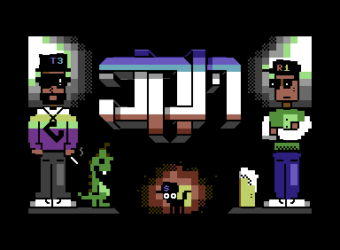 PETSCIIWORLD's tweet photo. #PETSCII #C64 #COMMODORE64 #GRAPHICS                                                                                               
"Jam on it!" by Rebel 1 &amp; t0m3000 (2024) https://t.co/RmB7HWb5pM