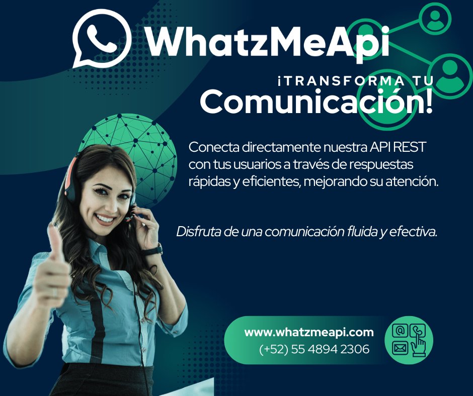 MeWhatz's tweet image. 🌟 ¡Potencia tu Comunicación con WhatzMeApi! 🌟
📲 Integra el API REST de WhatsApp a tus aplicaciones web o móviles y mejora la atención al cliente.
🚀Contáctanos y transforma tu negocio ¡hoy mismo!
wa.link/7m588k
#WhatsAppAPI #WhatzMeApi #AtenciónAlCliente