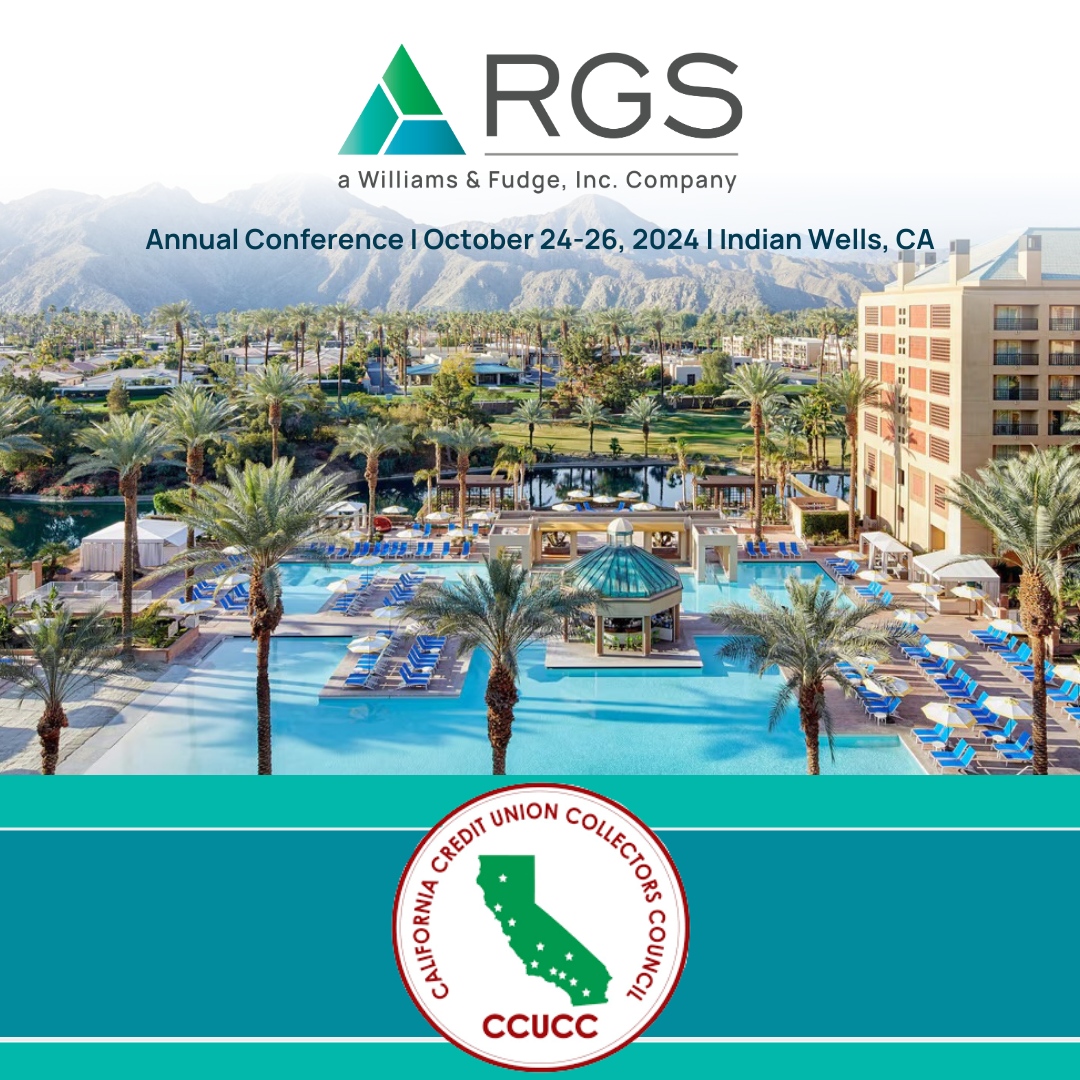 🎉 The #CCUCC Annual Conference kicks off this evening! Stop by Booth #49 to chat with Jackson Ruh &amp; Dave Wilber about credit &amp; collections solutions. See you in sunny Indian Wells, CA! ☀️ #RGSFinancial #Networking #CreditAndCollections