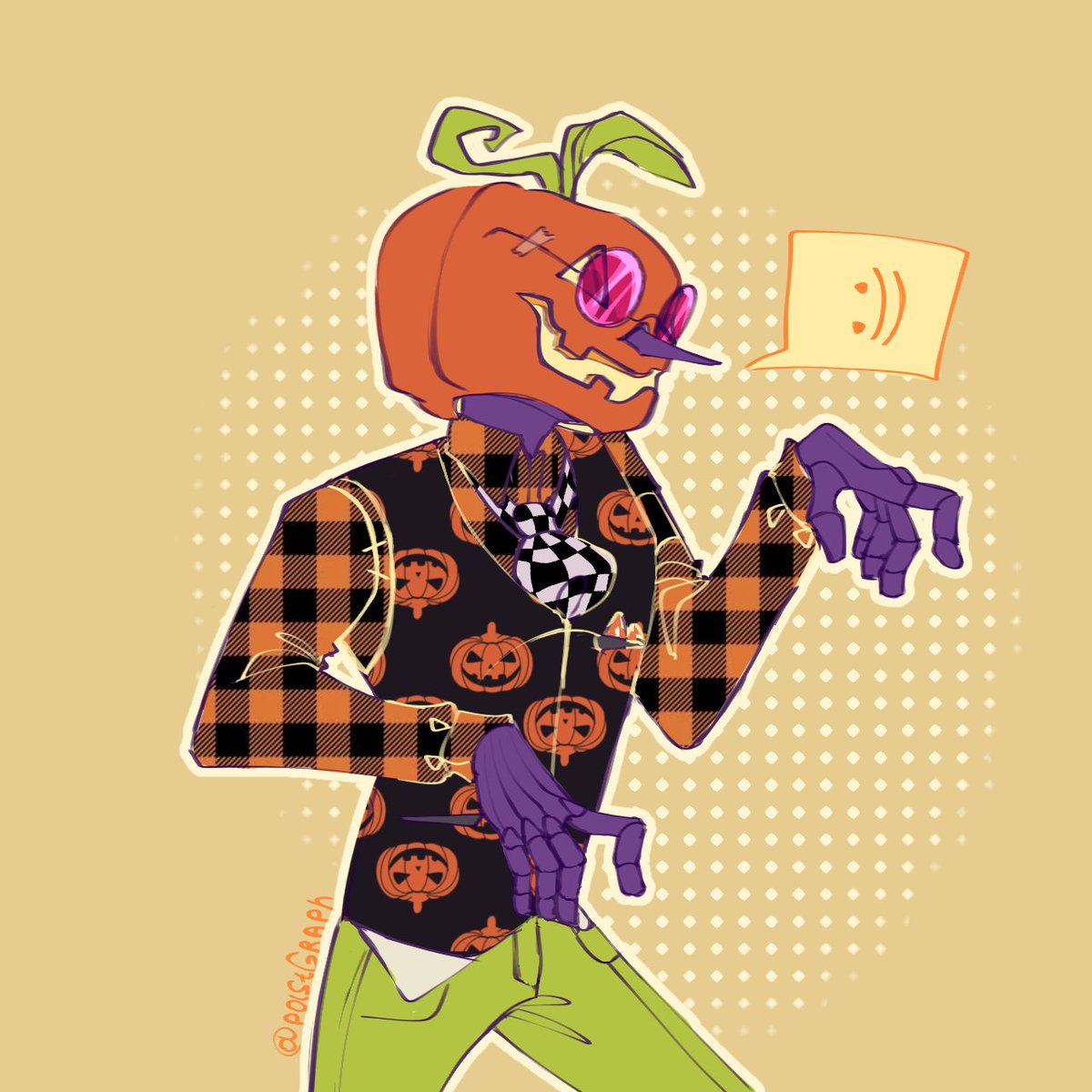 pastGraph's tweet image. My tablet is being repaired, so does anyone mind re-posting my work? 
I painted this one for Halloween last year!🎃✨️
#Deltarune #Addison #AddisonOC