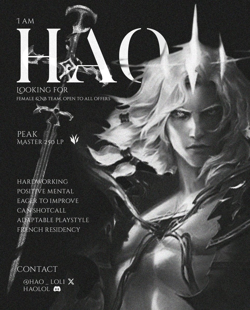 hao (@hao_lol1) on Twitter photo Hello I'm still contracted and in talks with GameWard
but I have been allowed to explore my options !
Ref : <a href="/BaguetteCoach/">Simon “Baguette”</a>
VODs available upon request !
♥️ &🔁 appreciated 😊 Hello I'm still contracted and in talks with GameWard
but I have been allowed to explore my options !
Ref : <a href="/BaguetteCoach/">Simon “Baguette”</a>
VODs available upon request !
♥️ &🔁 appreciated 😊
