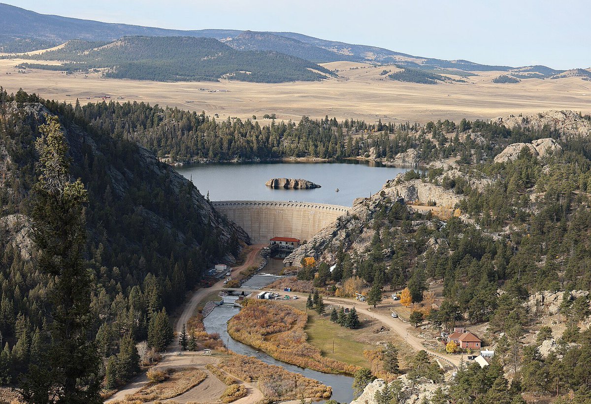 Elevenmile Canyon Dam in Park County, Colorado. The dam creates Elevenmile Reservoir.
