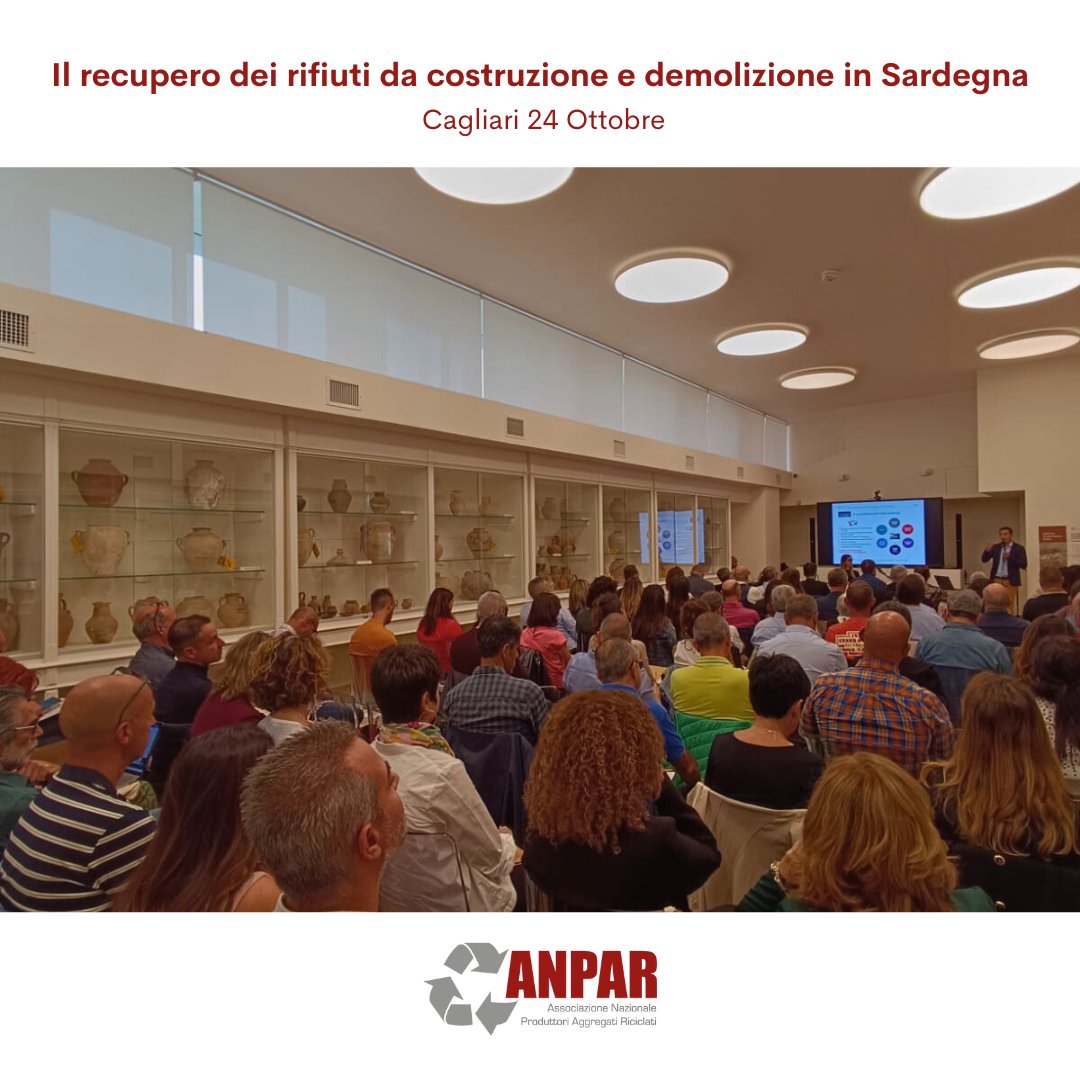 anparorg's tweet photo. 📌 "Il recupero dei rifiuti da costruzione e demolizione in Sardegna: scenari e prospettive"
Al seminario tenutosi oggi a Cagliari, Massimo De Vincentiis e Luca Tuveri di #ANPAR hanno contribuito attivamente alla discussione su come migliorare il recupero dei rifiuti da C&amp;D. https://t.co/4nGkqaBQuY