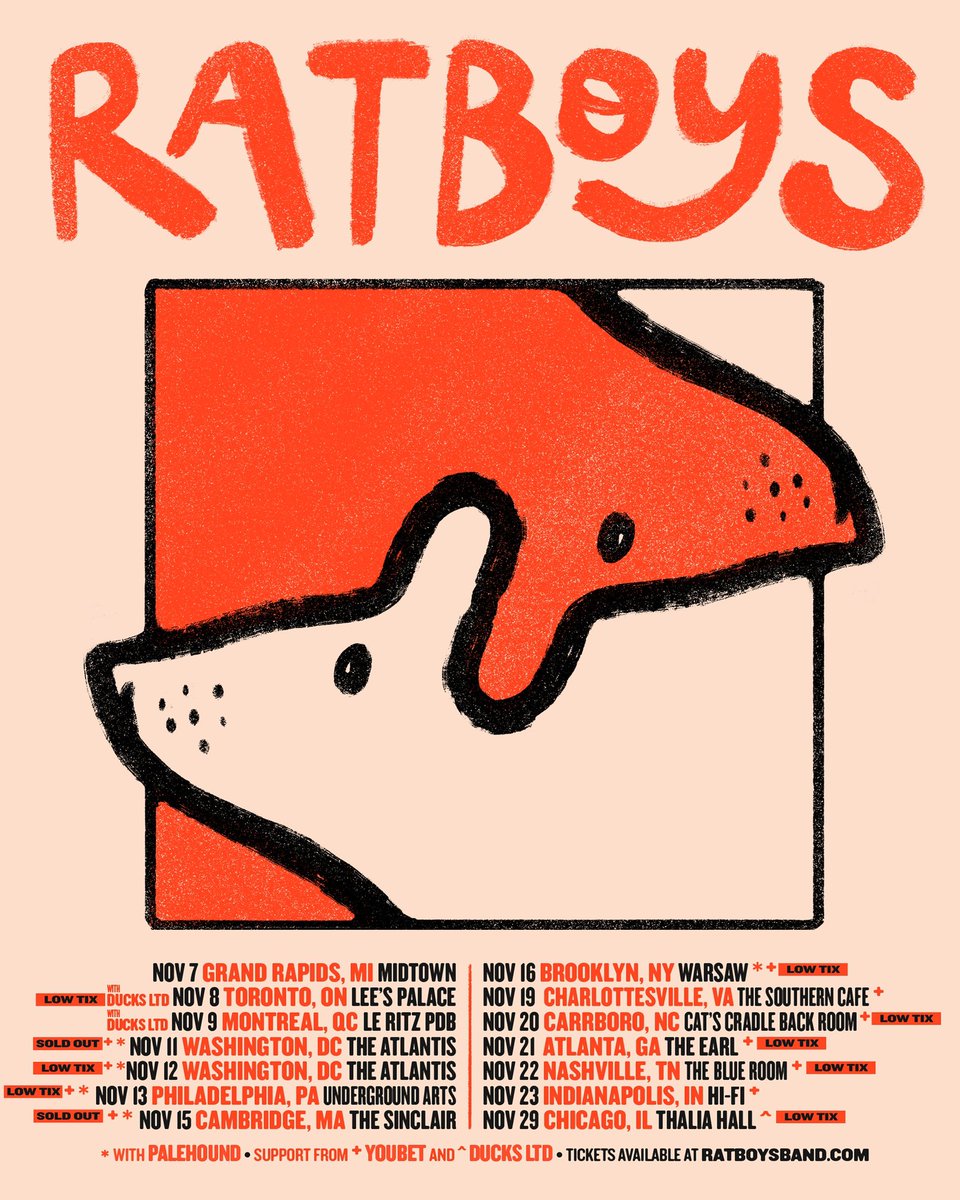 two weeks til tour!! our last for a while!! go get tix we hope to see u ratboysband.com/tour ❤️‍🔥❤️‍🔥❤️‍🔥❤️‍🔥