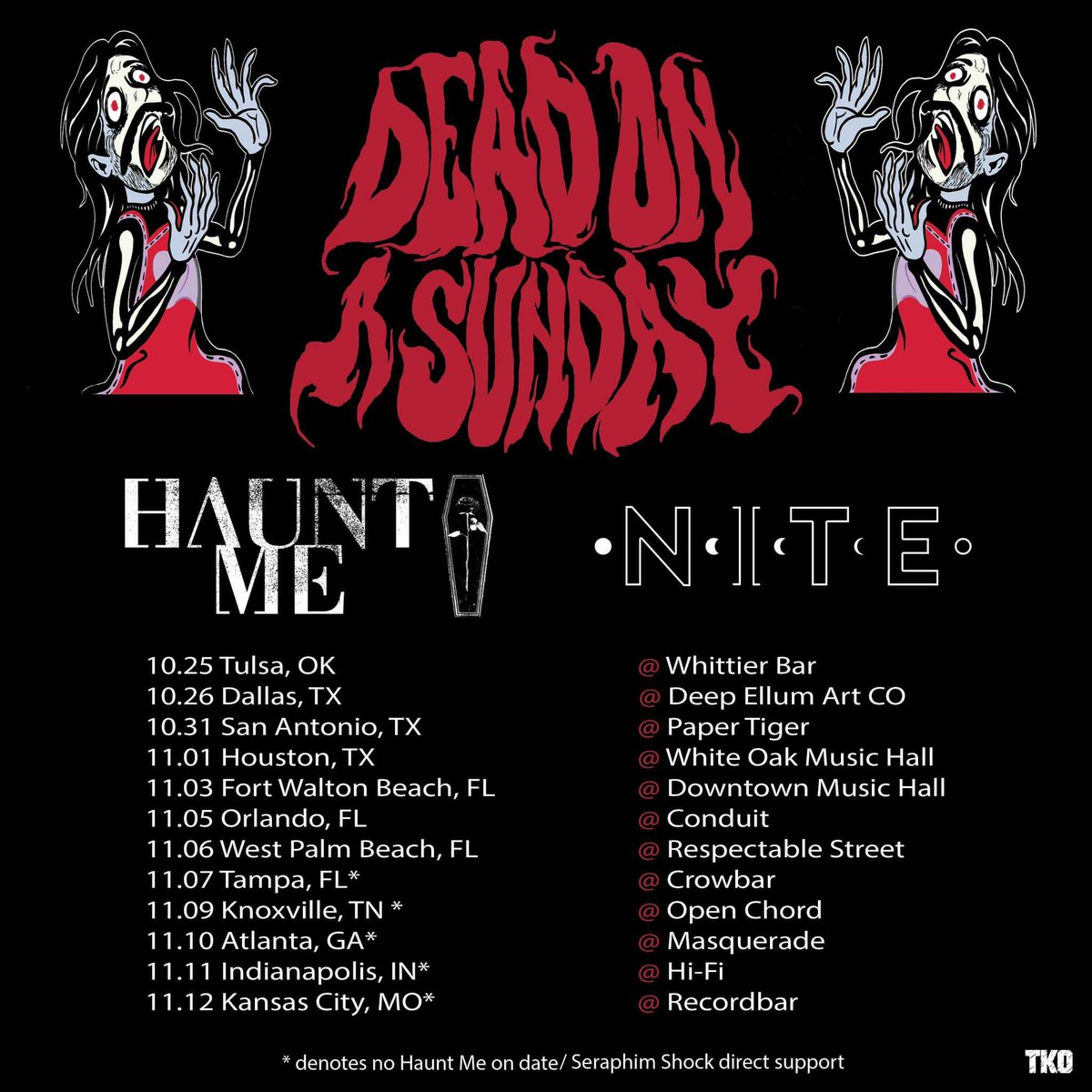 Tomorrow we start our journey with <a href="/deadonasunday/">Dead On A Sunday</a> <a href="/Hauntme_music/">Haunt Me</a> and Seraphim Shock.

Where will we see you? 

📸 @mlouelkins 

#niteband #wearethenite #darkwave #postpunk #synthpop #goth