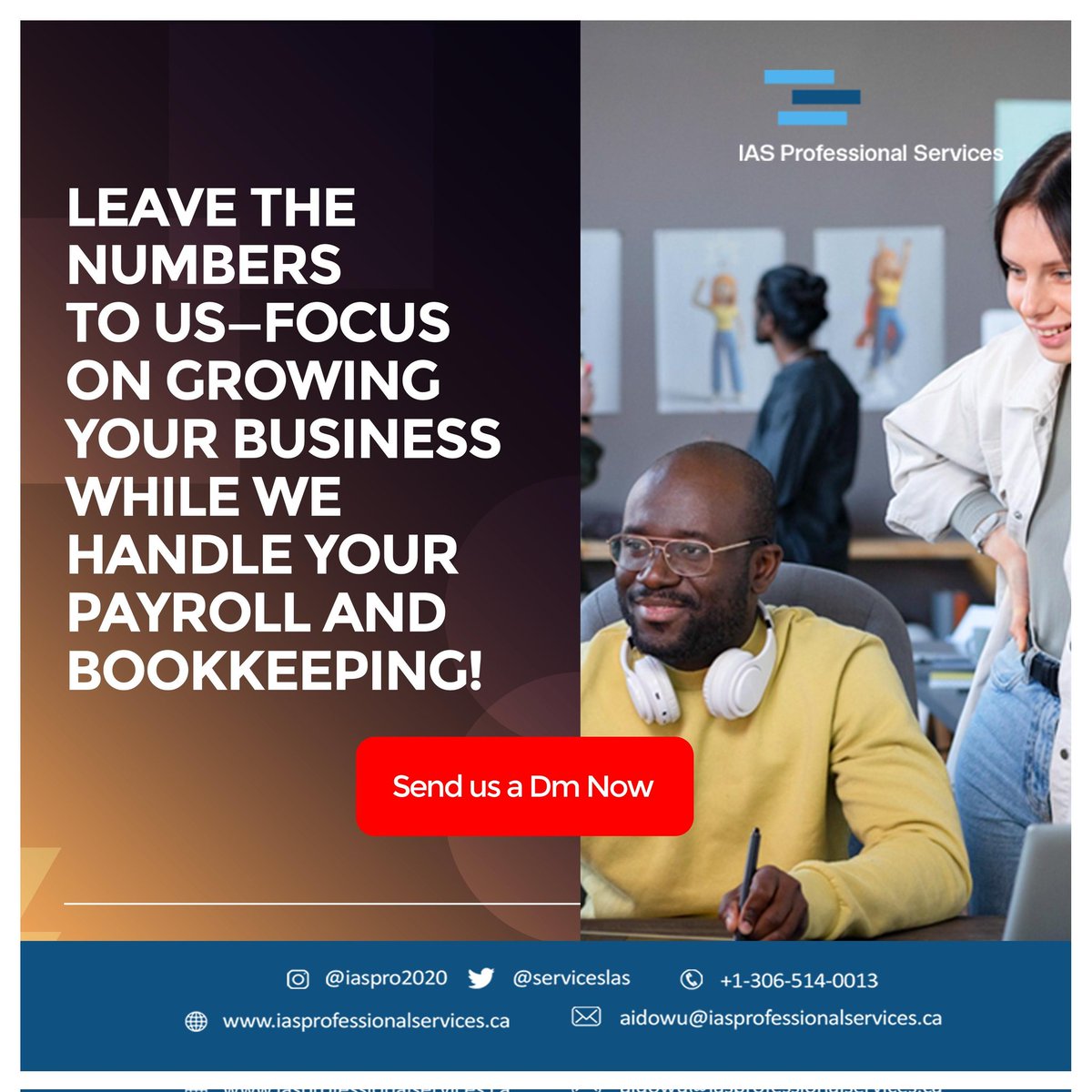ServicesIas's tweet photo. Leave the hassle of payroll and bookkeeping to Us! With our expert services, you can focus on what truly matters—growing your business. 

Ready to simplify your operations? Send us a DM today!

#iaspro  #bookkeepingservices #payrollservice #payrollsolutions #payroll https://t.co/LkKTlMnxAx