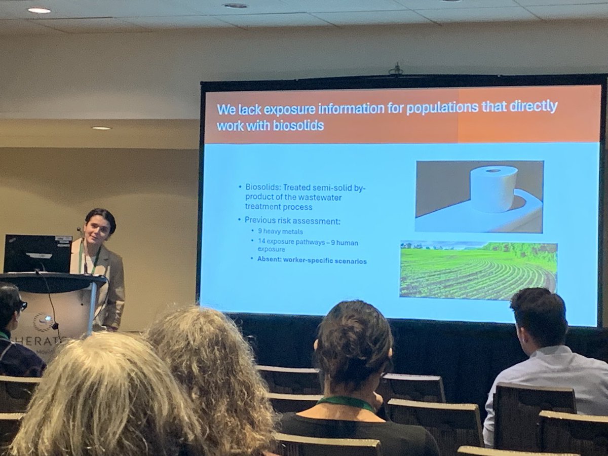 Brilliant presentation of "Qualitative characterization of exposures to biosolids among biosolids applicators" by Riley Demo, study led by Sara Lupolt <a href="/ISExposureSci/">International Society of Exposure Science</a> <a href="/JohnsHopkinsEHE/">JohnsHopkinsEHE</a> #ISES2024