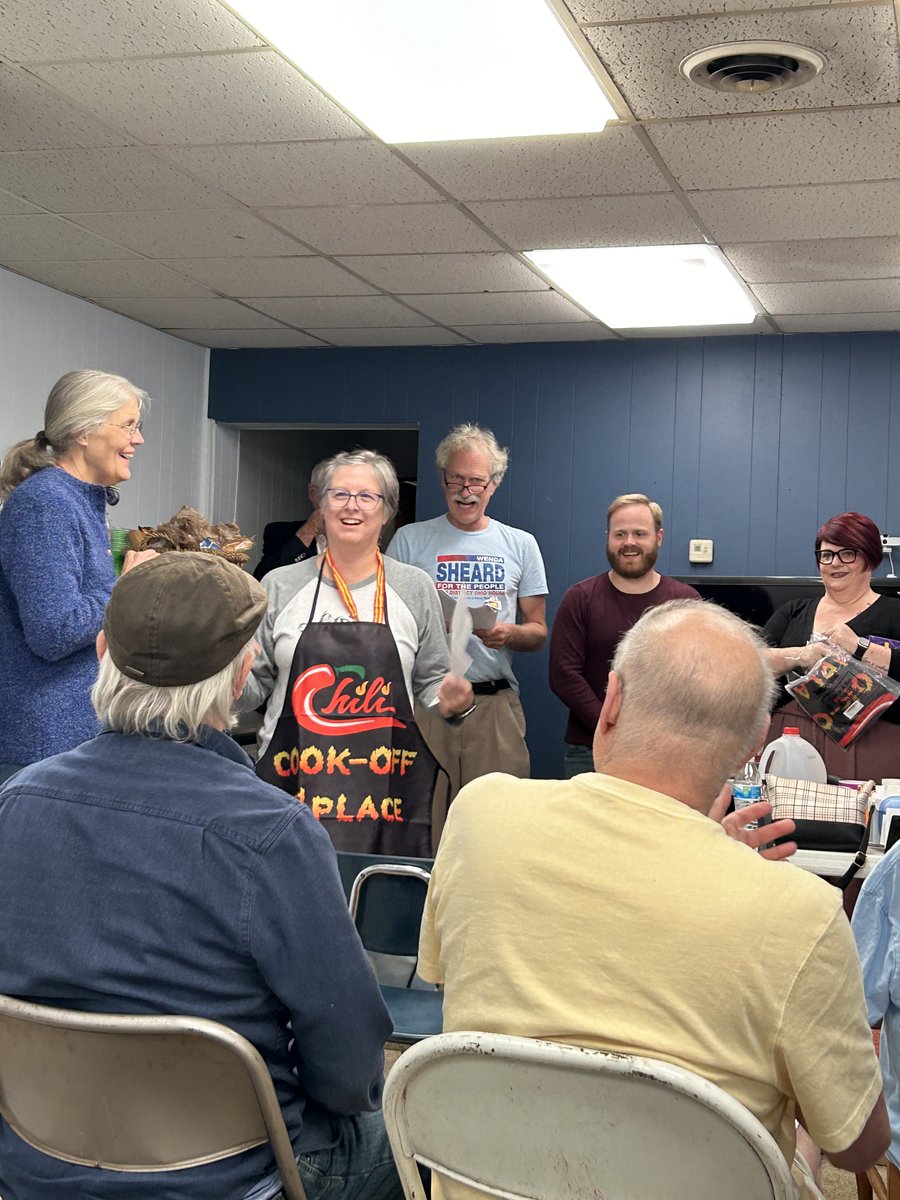 AriForOhio's tweet photo. I joined the Washington County Democratic Party's monthly meeting and chili cookoff to benefit Down Home North Carolina, BeLoved Asheville, and Rural Organization and Resilience. 

It was great to raise money to benefit our fellow Appalachians recovering from Hurrican Helene. https://t.co/3yZRkFoLm8