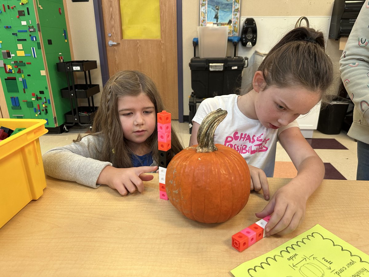 ErbSteam's tweet photo. Sts in the STEAM Lab are celebrating #PumpkinWeek! They are using various tools to measure and weigh them, sorting through and determining the life cycle, & working on motor skills to be a barista @Starbucks. I love making math & science hands-on and fun! @AGHoulihan @UCPSNC 🎃 https://t.co/2T2NM3Huxj