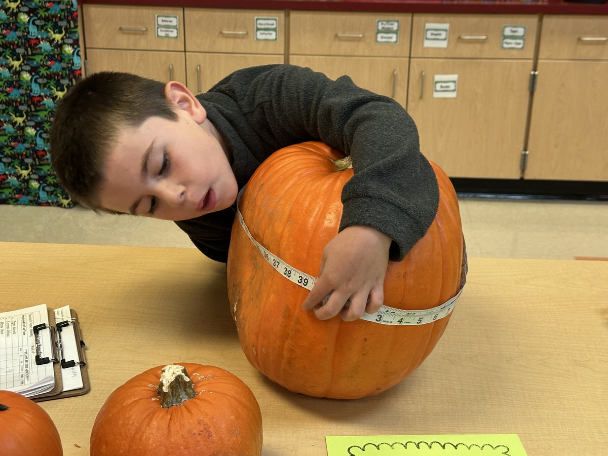 ErbSteam's tweet photo. Sts in the STEAM Lab are celebrating #PumpkinWeek! They are using various tools to measure and weigh them, sorting through and determining the life cycle, & working on motor skills to be a barista @Starbucks. I love making math & science hands-on and fun! @AGHoulihan @UCPSNC 🎃 https://t.co/2T2NM3Huxj