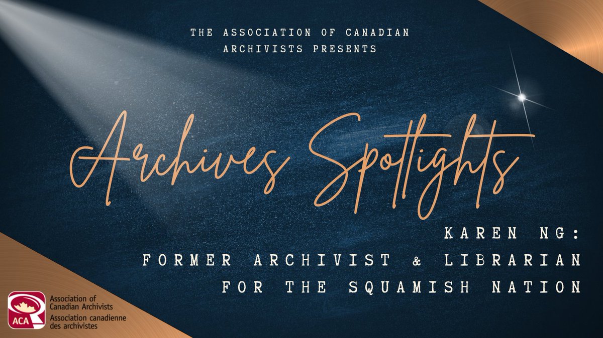This year, In the Field has been featuring the different environments where archivists work through the Archives Spotlights series. Their latest feature is an interview with Karen Ng, former Archivist and Librarian for the Squamish Nation. Read here: archivists.ca/Blog/13418228.