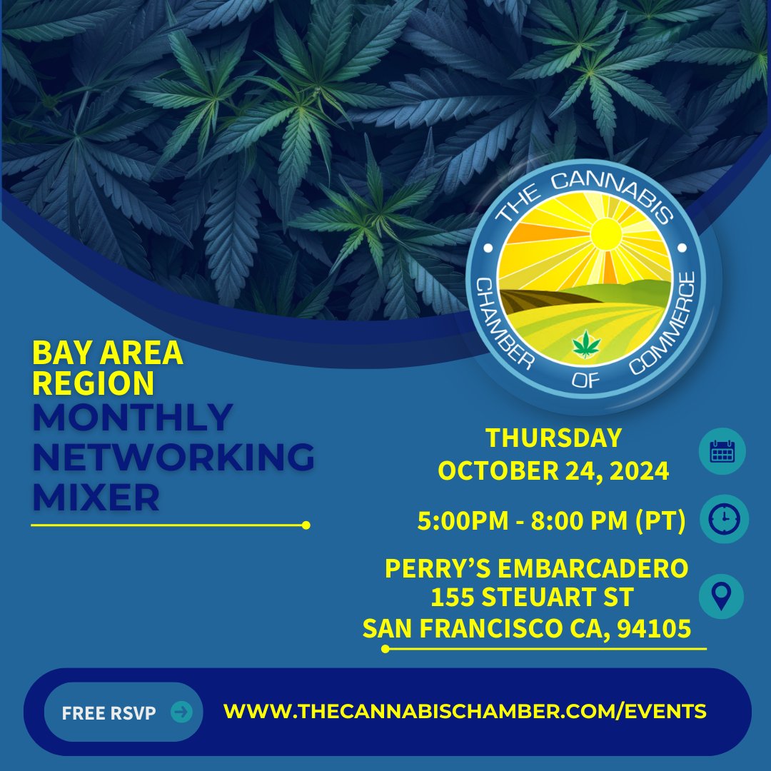 HELLO BAY AREA! 

Tonight is your night, meet us at Perry's Embarcadero and expand your network with The Cannabis Chamber of Commerce!

Free RSVP: eventhi.io/events/bay-are…