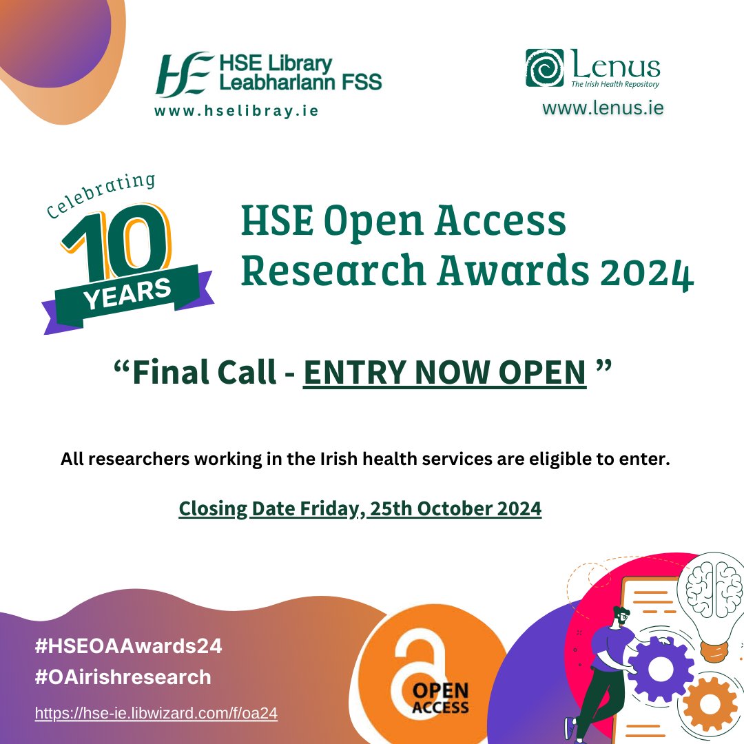 Lenus (@lenushse) on Twitter photo ๐จ Last call for submissions! Only 1 day left to enter the #HSEOAAwards24! ๐ทCelebrate 10 years of #OAirishresearch by submitting your work before the deadline: 25th Oct! ๐ทbit.ly/3TyVQRd #IrishResearch #OpenAccess
<a href="/WeHSCPs/">National HSCP Office, HSE</a> <a href="/HSEImm/">HSE National Immunisation Office (NIO)</a>
<a href="/NDTP_HSE/">NDTP</a>
<a href="/NurMidONMSD/">ONMSD</a> ๐จ Last call for submissions! Only 1 day left to enter the #HSEOAAwards24! ๐ทCelebrate 10 years of #OAirishresearch by submitting your work before the deadline: 25th Oct! ๐ทbit.ly/3TyVQRd #IrishResearch #OpenAccess
<a href="/WeHSCPs/">National HSCP Office, HSE</a> <a href="/HSEImm/">HSE National Immunisation Office (NIO)</a>
<a href="/NDTP_HSE/">NDTP</a>
<a href="/NurMidONMSD/">ONMSD</a>