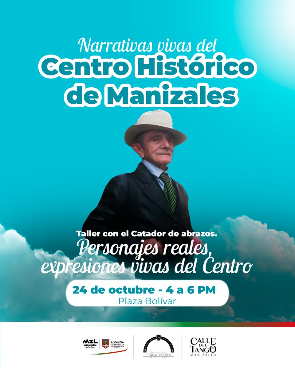 ¡Querido/a participante! 🙋‍

¡Hoy! Te invitamos a ser parte de un recorrido a través de nuestro Centro Histórico 🏛️ para que sigas inspirándote con las vivencias que hacen parte del día a día en el corazón de Manizales 🫶

¡Te esperamos!
#EnElCentroTodoSePuede