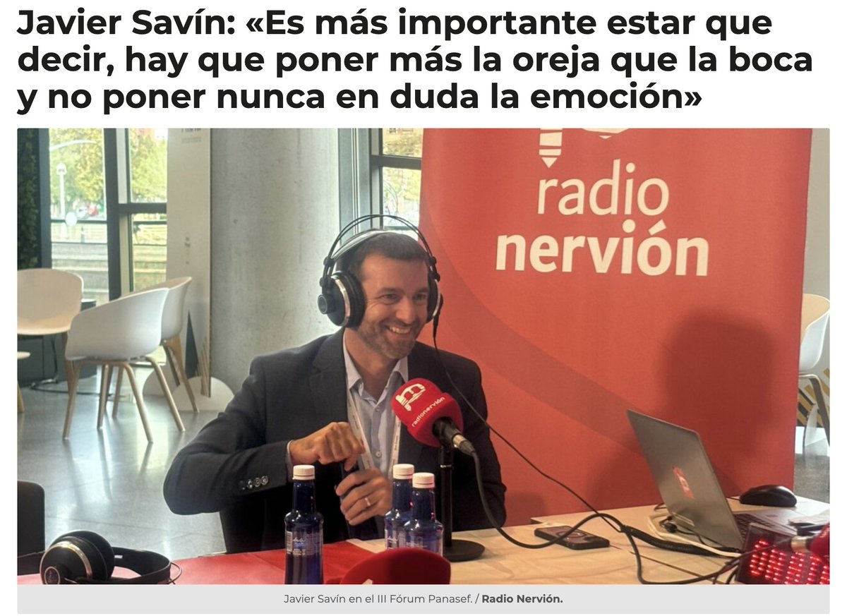 “Hacer lo posible para que el duelo sea lo menos patológico posible, pero también para cuidar a todas aquellas personas que nos atienden en el momento más complicado de nuestra vida” <a href="/xsavinv/">Javier Savin Vallvé</a> 
<a href="/RadioNervion/">Radio Nervión 88.0</a> <a href="/forumpanasef/">Forum Panasef</a> 
🎙️bit.ly/3Ab6PKh
