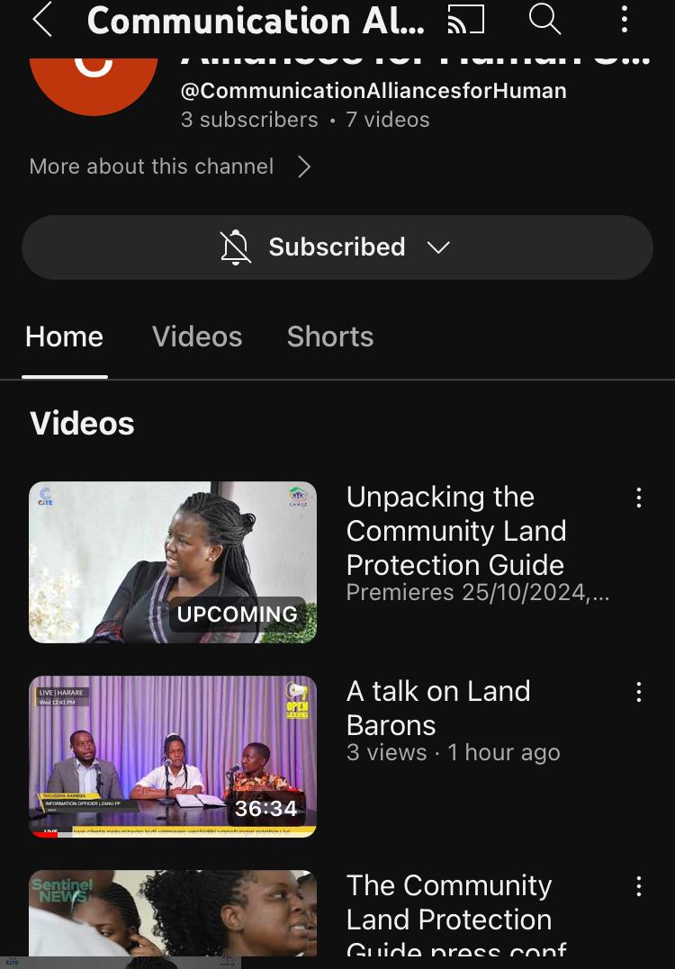 Community Alliance for Human Settlements Zimbabwe tweet media