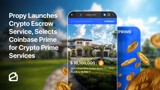 Propy Launches Crypto Escrow Service with Coinbase Prime