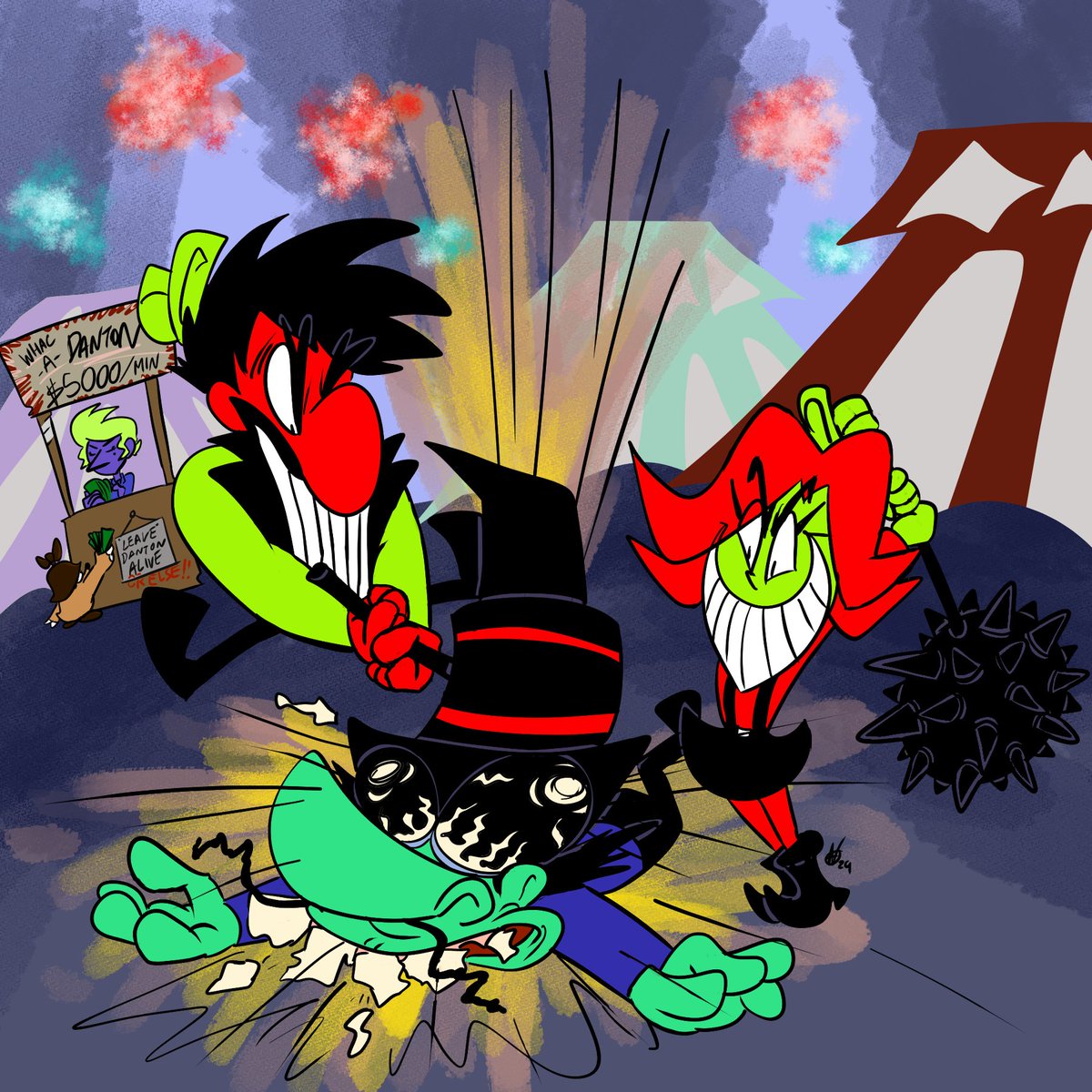 zandroworks's tweet photo. Antober Day 24: Beat Up Danton
Nina's booth at the Boiler City Fair is always the Dynamite Duo's favorite occasion
All belong to @Summitsphere
#antober #antonblast #antonball #anniebell #dantonsmall #ninasmell #fanart #indiegame #artchallenge #oct24 #dynamiteanton #ANTON https://t.co/8lOG9Zjr8H