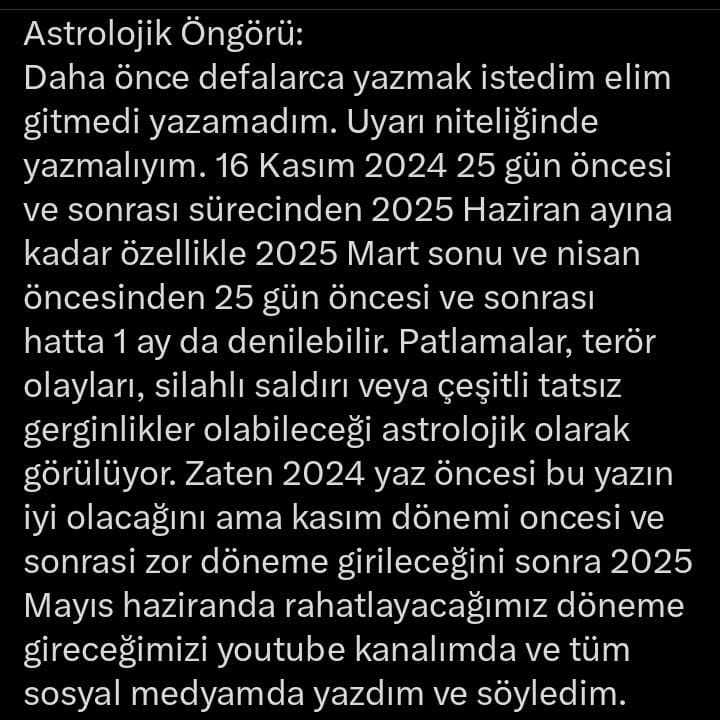 Umarım kimseye bişey olmaz yeniden canlar yanmaz her şeyden şüphe duymanızı istiyorum canlar allaha emanet olun hepiniz 🙏