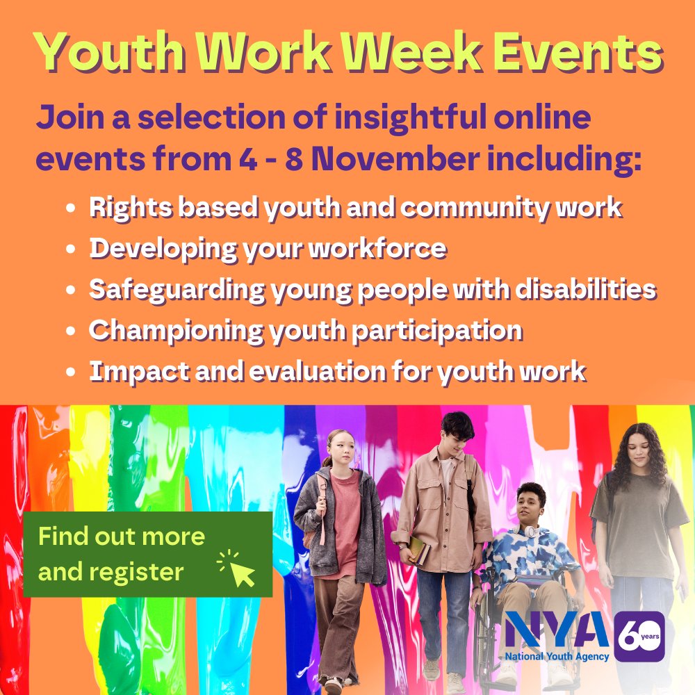 It's nearly #YouthWorkWeek!

Join our team during the week for a range of specialised practice and organisational sessions with topics ranging from specific safeguarding preparation to using data and insight to your provision's advantage!

Click below to sign up  👇 👇