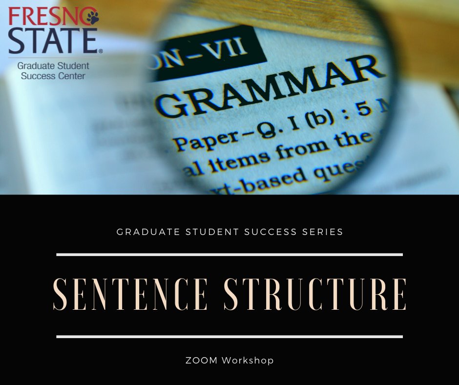 Today’s Workshop: Grammar for Grad Students: Sentence Structure
Thursday, 10/24 @ 1 pm 
Register now: bit.ly/3MLxz6H 
Need help signing up? Check out this video: bit.ly/4gkbpWK