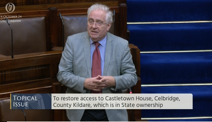 #Dáil Topical Issue: Deputy Bernard Durkan @BernardDurkanTD – To the Minister for Public Expenditure, National Development Plan Delivery and Reform: To restore access to Castletown House, Celbridge, County Kildare, which is in State ownership. @SeeForYourself