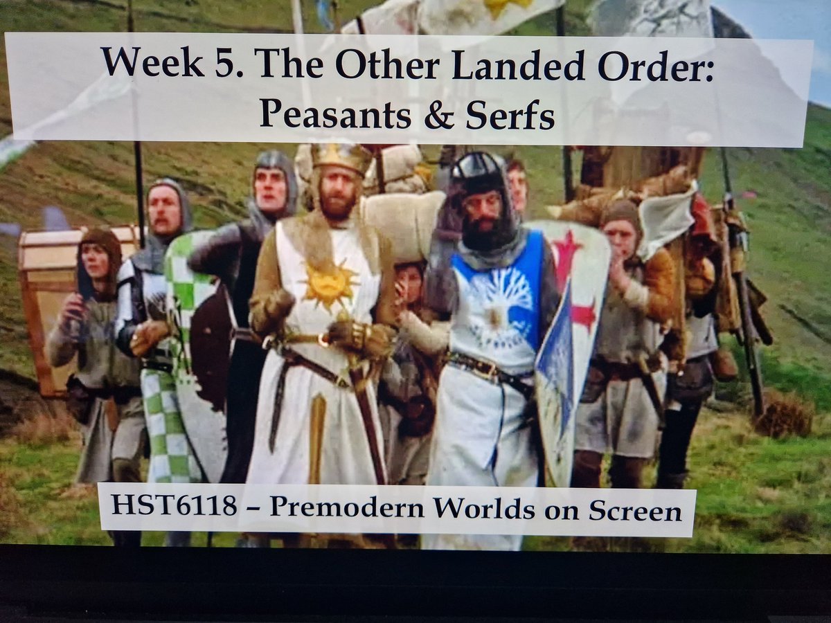 Dr Delfi Nieto-Isabel (@delfinietois) on Twitter photo Today we had the pleasure of witnessing students' reactions to their first Monty Python experience.
The "autonomous collective" moment in Monty Python & the Holy Grail is pure gold!
<a href="/MiriERubin/">Miri Rubin</a> <a href="/QMHistory/">School of History, Queen Mary University of London</a> Today we had the pleasure of witnessing students' reactions to their first Monty Python experience.
The "autonomous collective" moment in Monty Python & the Holy Grail is pure gold!
<a href="/MiriERubin/">Miri Rubin</a> <a href="/QMHistory/">School of History, Queen Mary University of London</a>