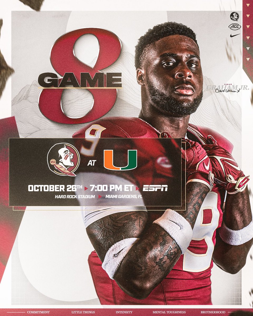 The CLIMB continues in South Florida

🗓️: Saturday
⌚️: 7pm ET
📍: Miami Gardens
🏟️: Hard Rock Stadium
📺: ESPN
📻: noles.co/FSURadio

#NoleFamily | #KeepCLIMBing