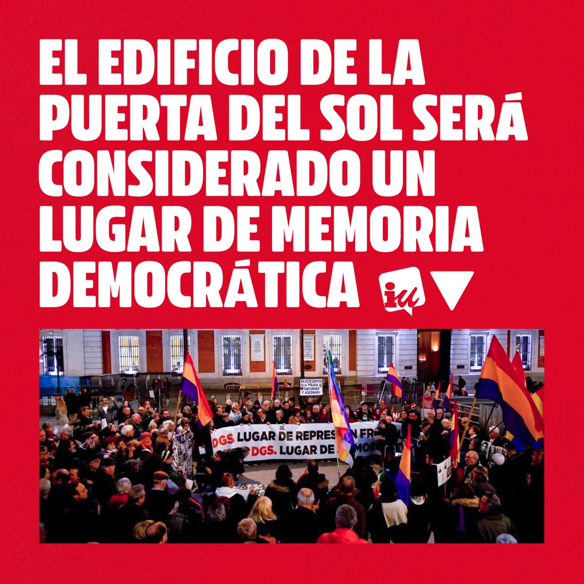 Ayer arrancamos en el Congreso una reivindicación histórica del movimiento republicano y de la lucha antifranquista.

✅ La Real Casa de Correos, actual sede de la Presidencia de la Comunidad de Madrid, será considerada como Lugar de Memoria Democrática.