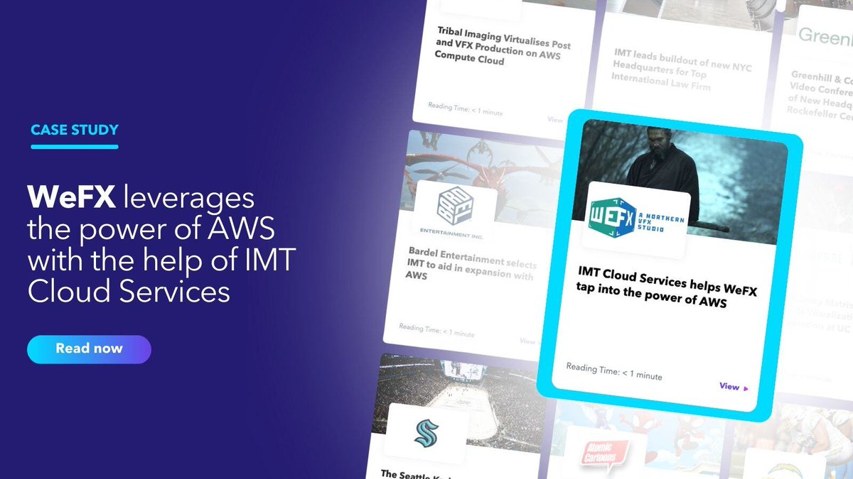IMT (@imtglobalinc) on Twitter photo #TBT to our collaboration with WeFX! 🤝 WeFX utilized a scalable hybrid infrastructure powered by <a href="/awscloud/">Amazon Web Services</a>, with a dedicated team of IMT cloud specialists leading the integration and ongoing adjustments to meet the studio's evolving needs. Learn more: bit.ly/3AahiFP #TBT to our collaboration with WeFX! 🤝 WeFX utilized a scalable hybrid infrastructure powered by <a href="/awscloud/">Amazon Web Services</a>, with a dedicated team of IMT cloud specialists leading the integration and ongoing adjustments to meet the studio's evolving needs. Learn more: bit.ly/3AahiFP