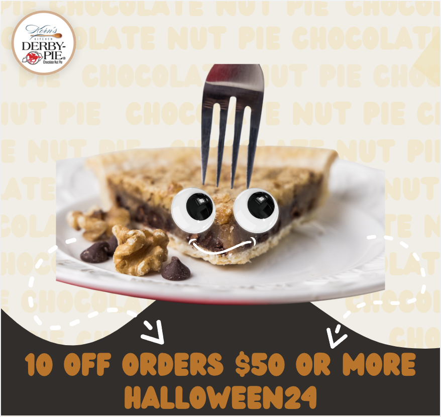 Celebrate Halloween with Derby-Pie® chocolate nut pie, experience the perfect harmony of chocolate and walnuts baked in a light flaky crust. 🌰🥧 

A must-try for chocolate lovers.