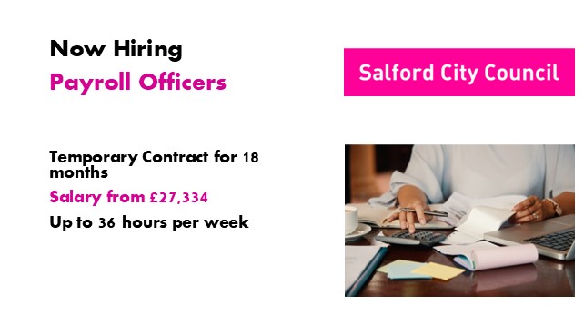 We are looking for Payroll Officers join our team at Salford City Council.  Are you passionate about payroll and people services? Do you want to make a real difference in the employee experience?  If so, click on the link in the top comment below 📣