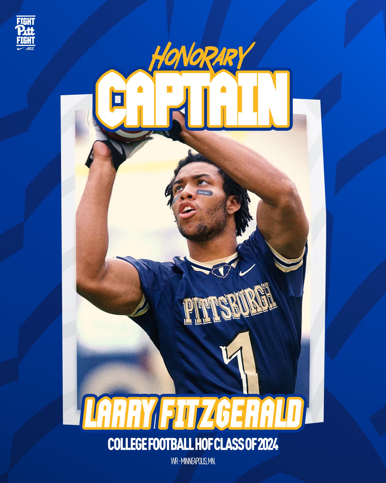 Pitt Football on X TODAY S HONORARY CAPTAIN YOU GUESSED IT LARRY FITZGERALD 1 HailToPitt x LarryFitzgerald https t BvbZwadyRw X