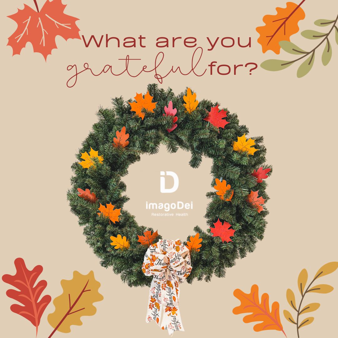Tell us what you are grateful for? We are asking our patients to fill our Gratitude Wreath with what they are grateful for. It is the little thing that goes a long way!

#Gratitude #givethanks #healthyhabits #DPC #primarycare #ImagoDeiRestorativeHealth